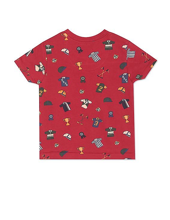 U.S. Polo Assn. Kids Boys All Over Print Cotton T-Shirt