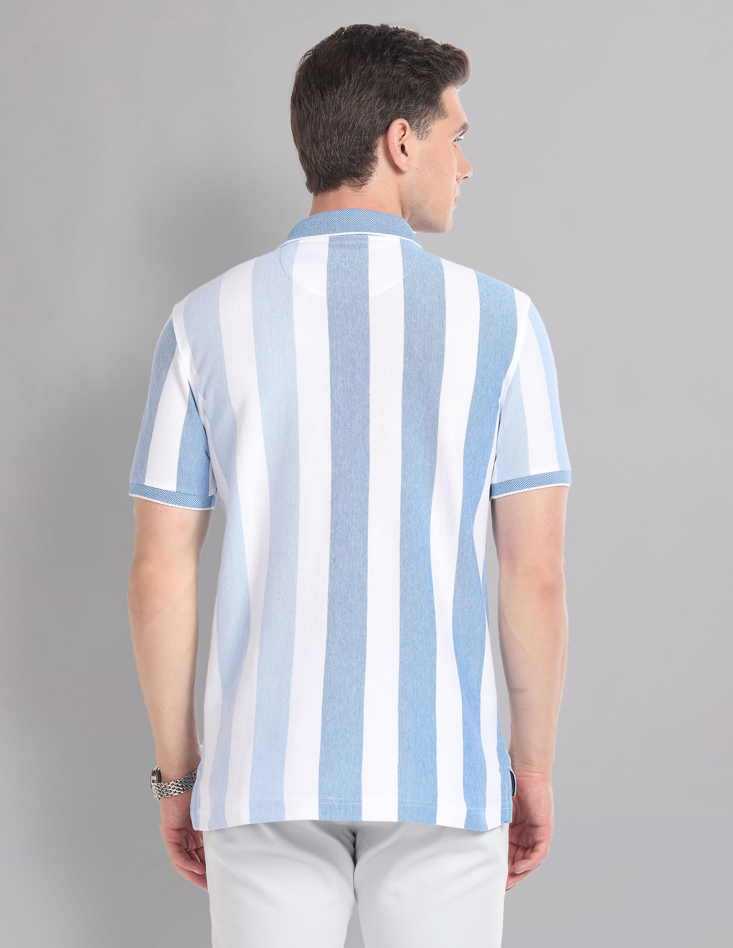 AD by Arvind Vertical Stripe Real Deal Polo Shirt