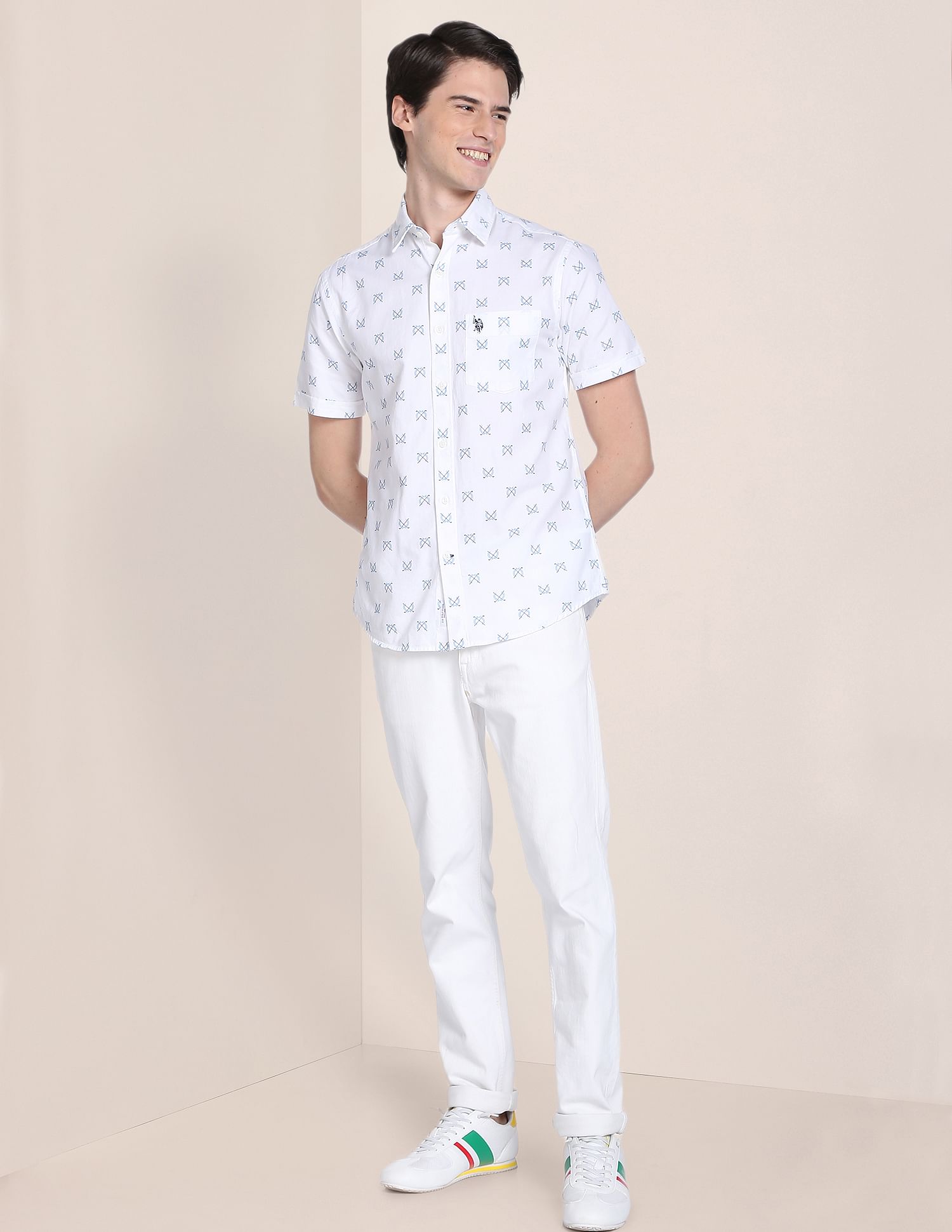 U.S. Polo Assn. Matt Print Dobby Shirt