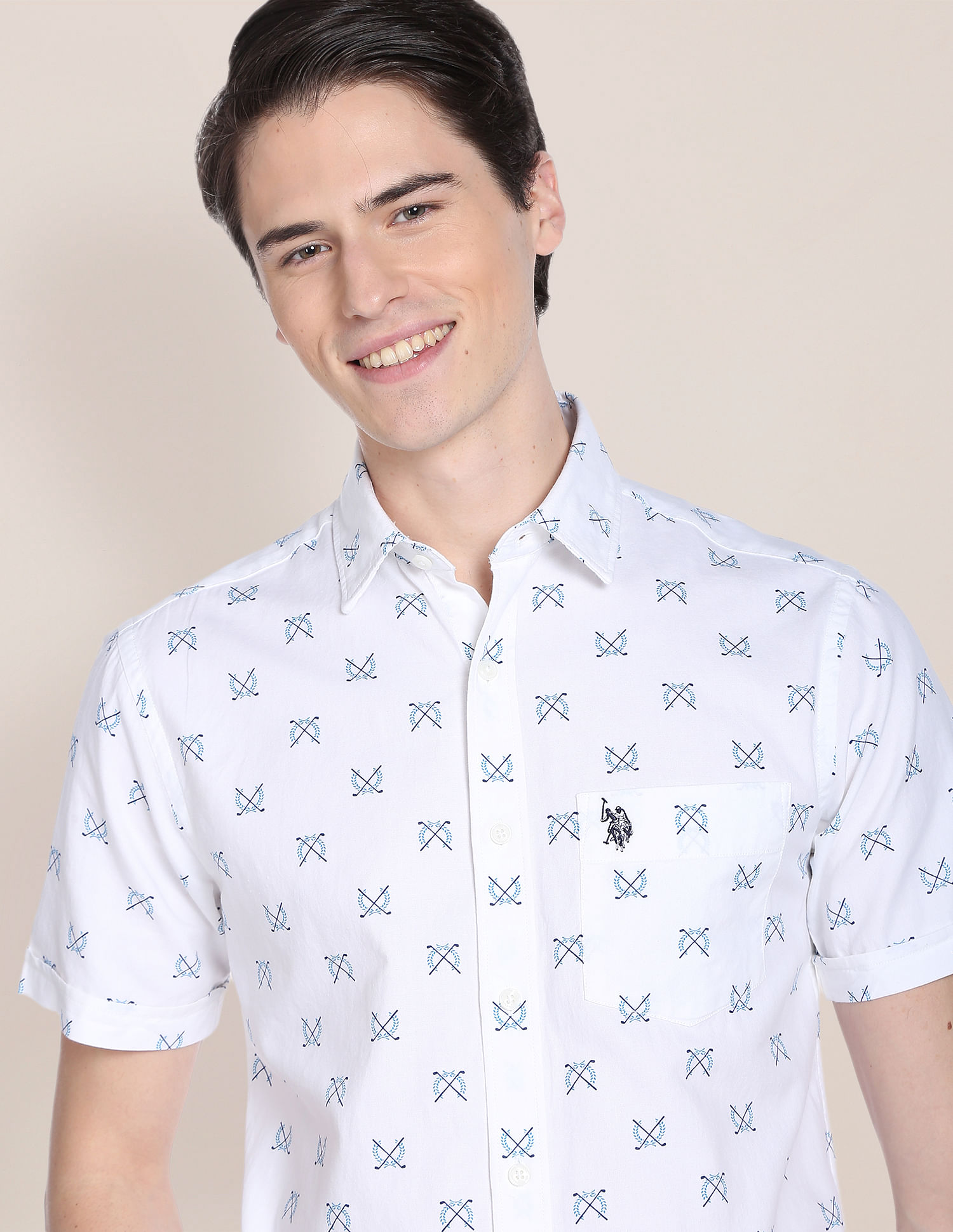 U.S. Polo Assn. Matt Print Dobby Shirt