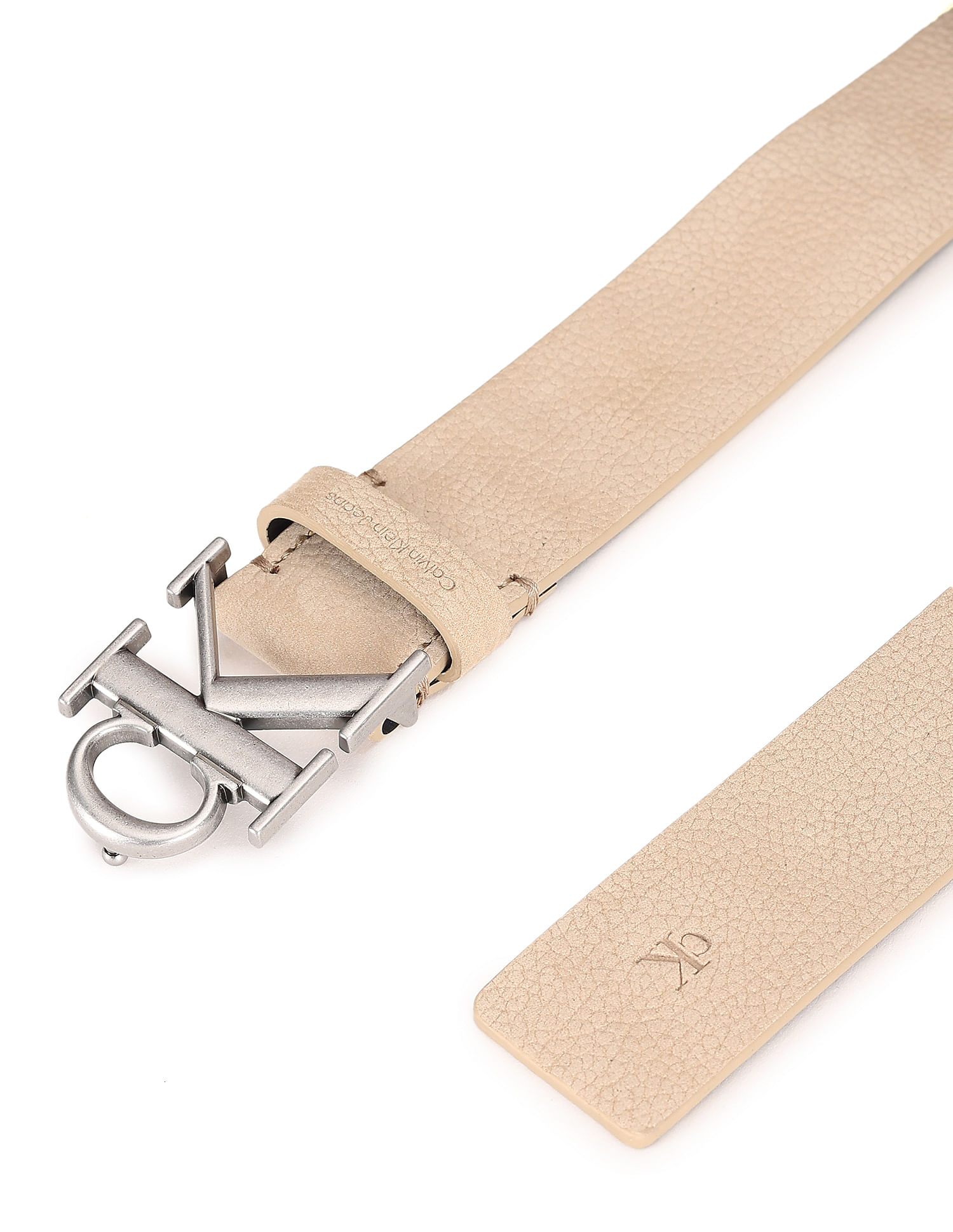 Buy Calvin Klein Leather Monogram Belt - NNNOW.com