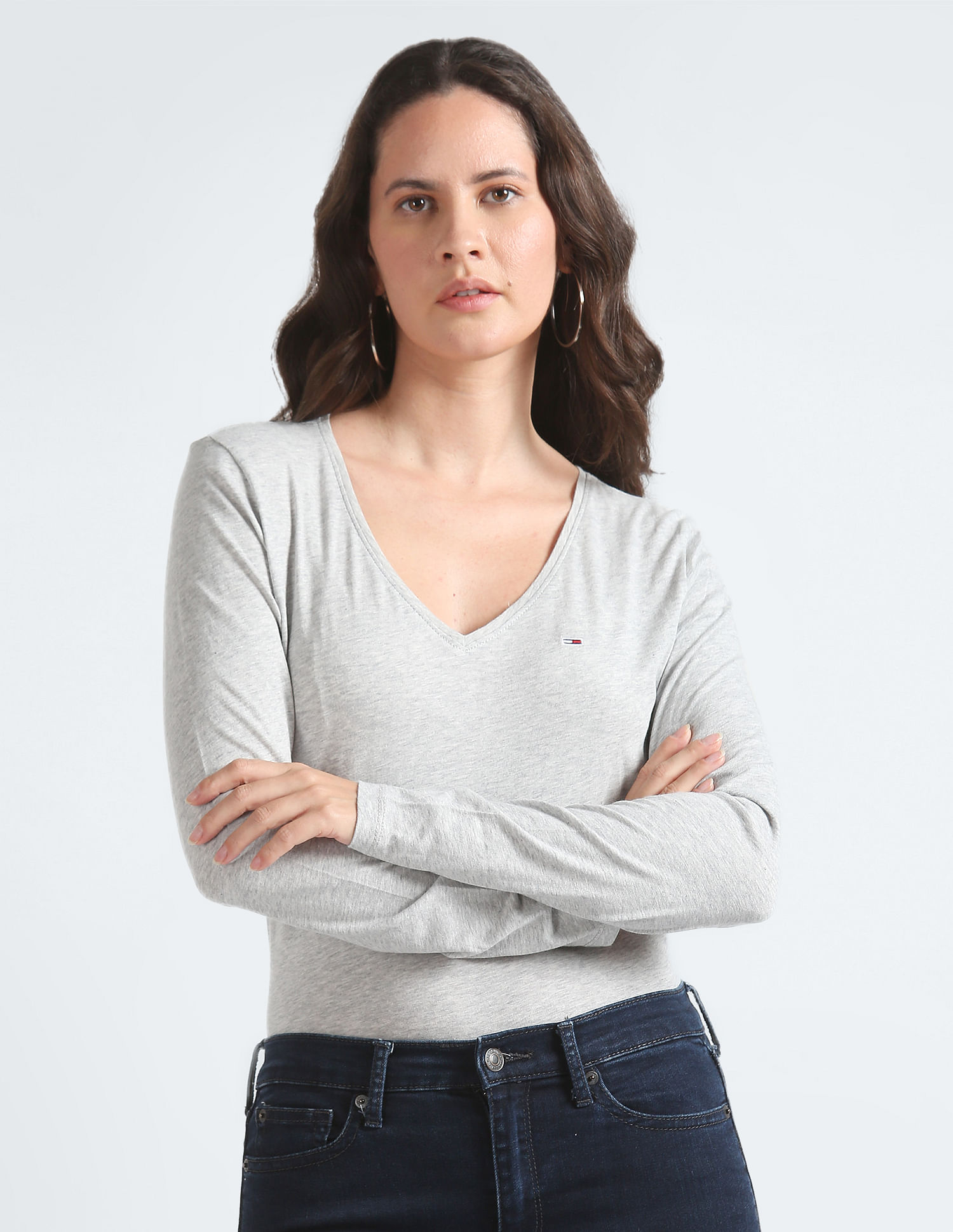 tommy hilfiger v neck long sleeve