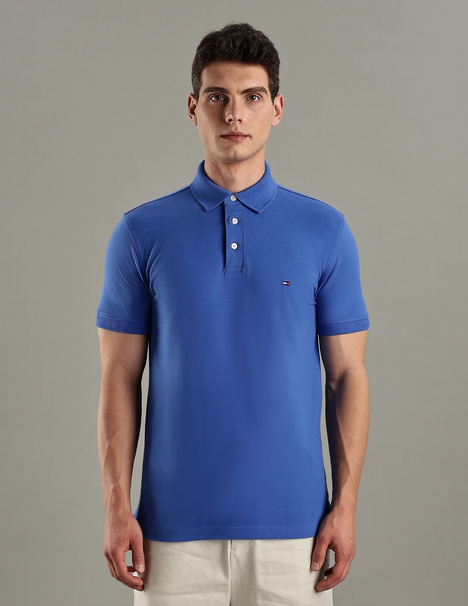 Tommy Hilfiger Solid Slim-Fit Cotton Polo T-Shirt