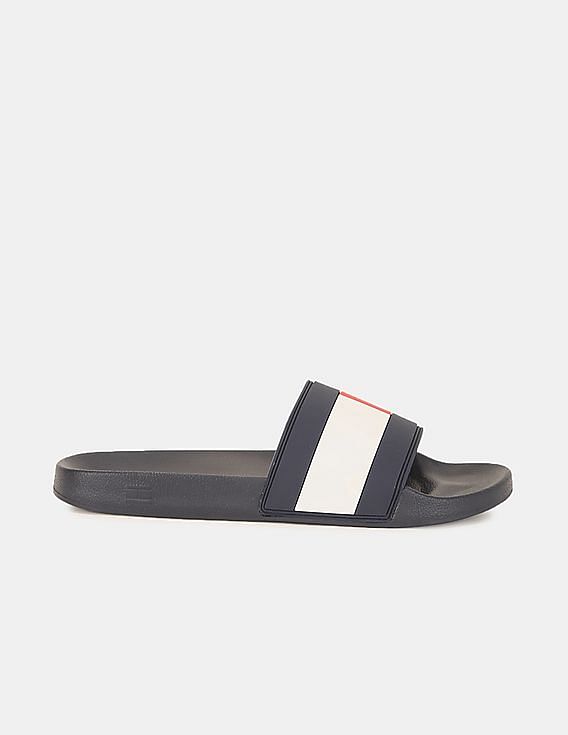 Buy Tommy Hilfiger Men Navy Essential Flag Pool Slides NNNOW