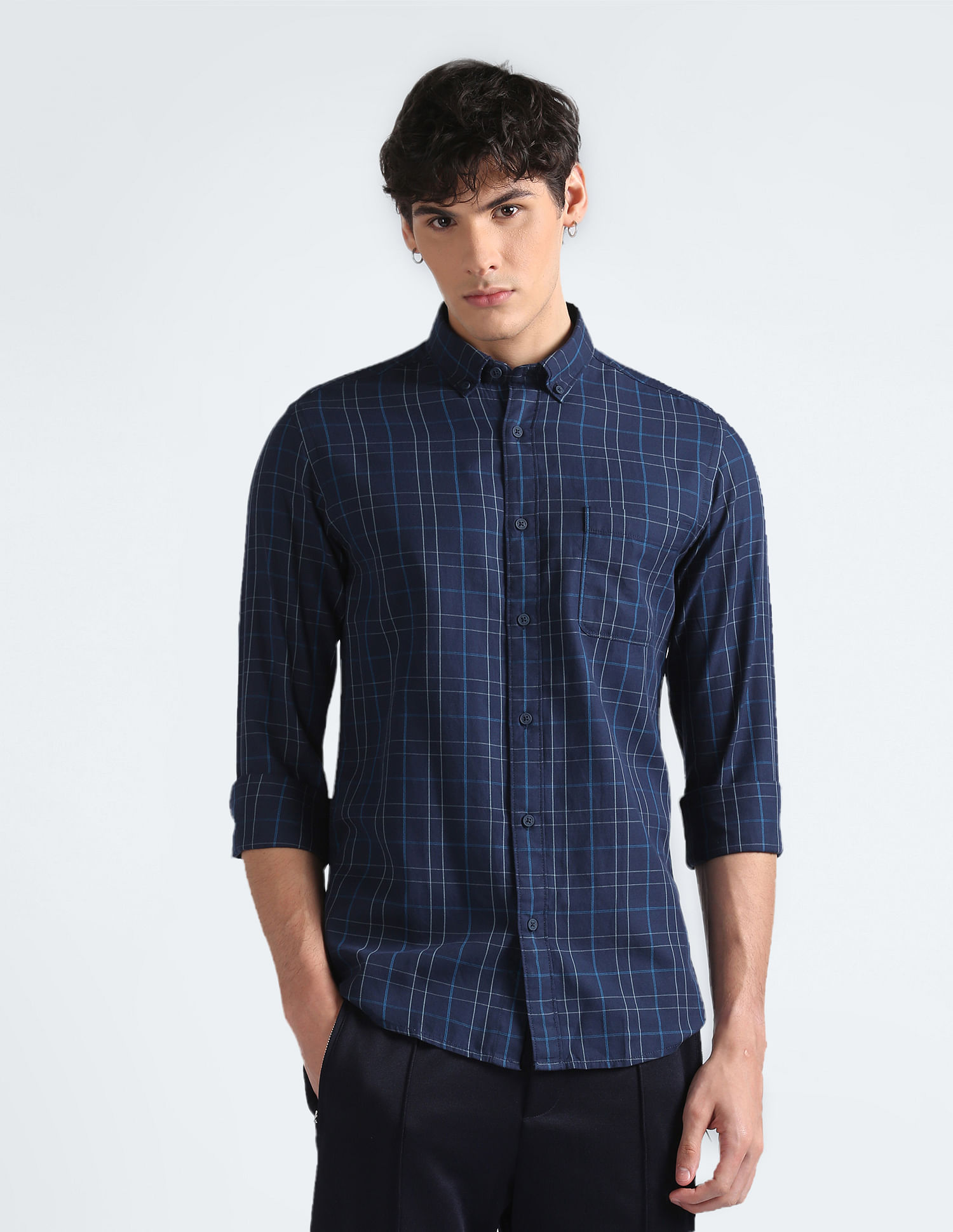 Flying Machine Tartan Check Twill Shirt