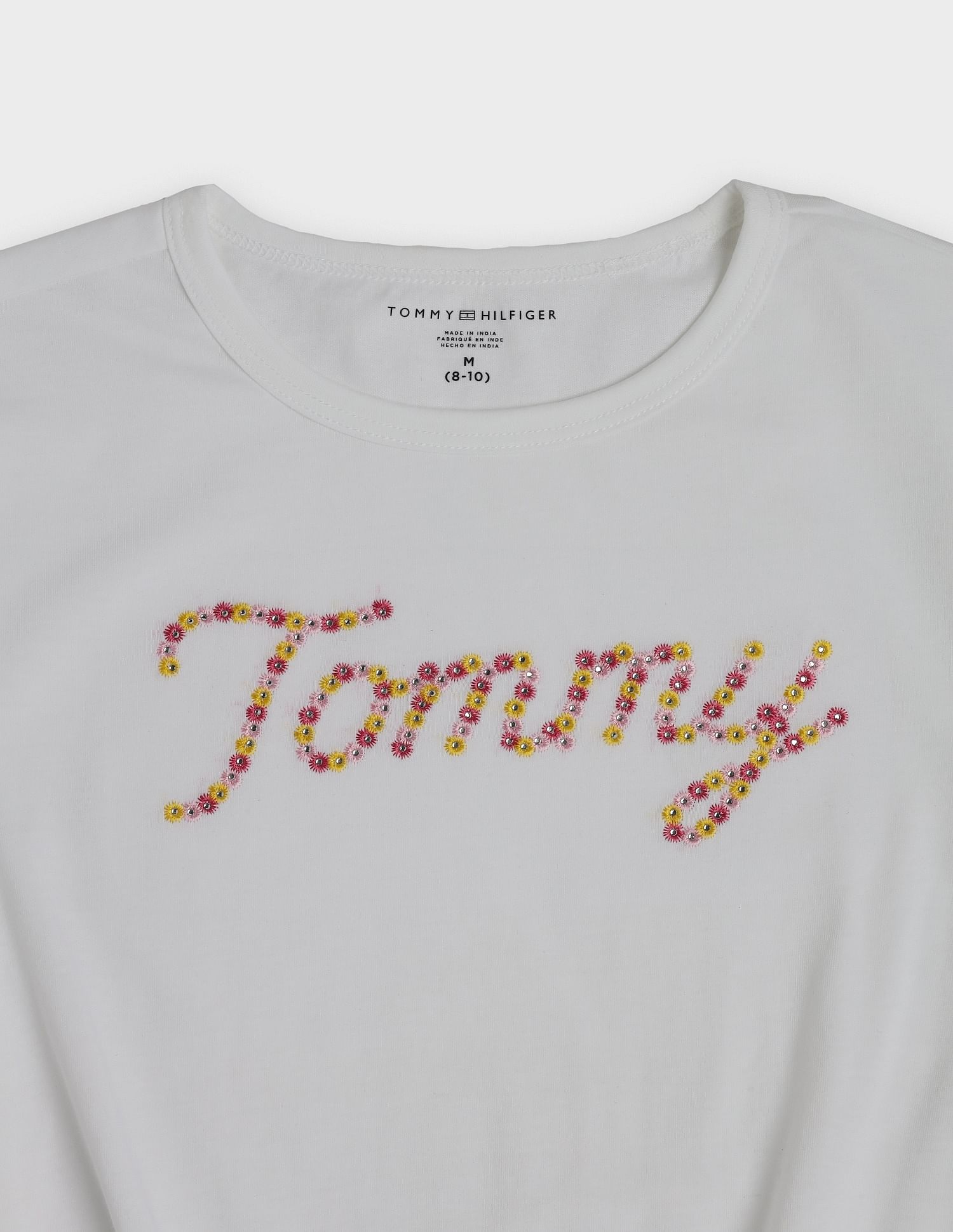 Tommy Hilfiger Kids Girls Logo Regular-Fit Cotton T-Shirt