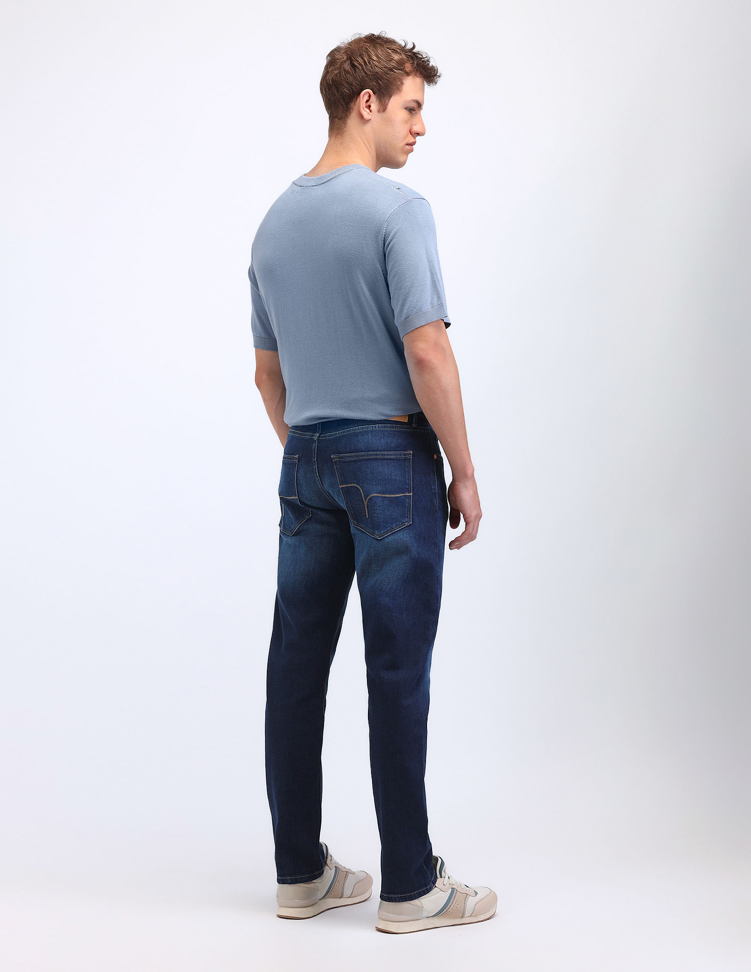 Flying Machine Slash Slim Tapered Mid Rise Jeans