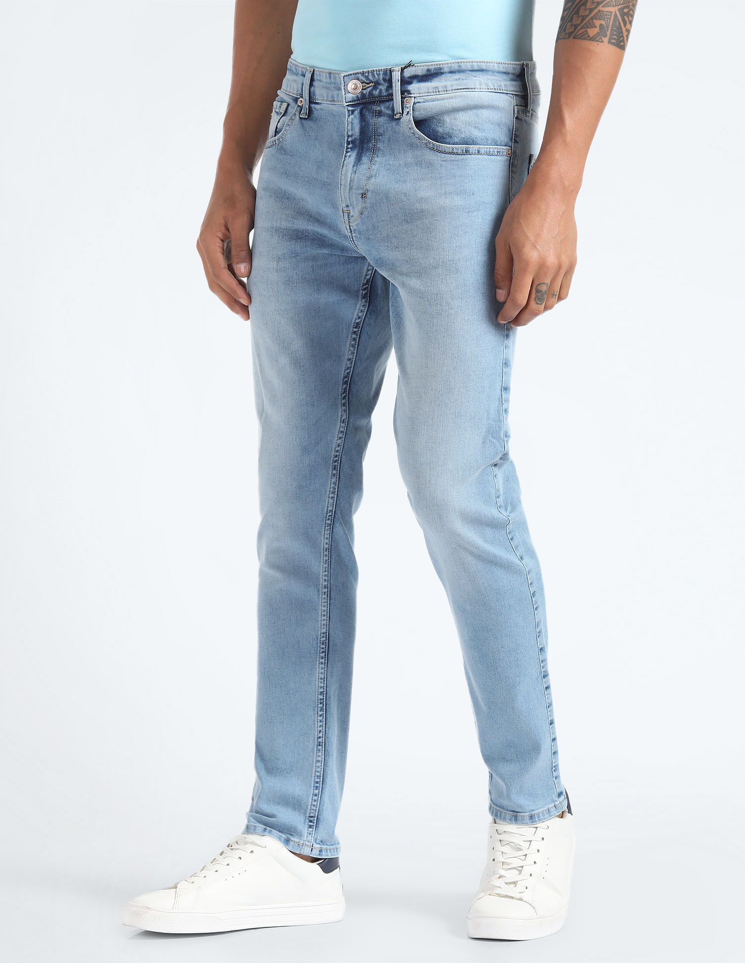 Flying Machine Slash Slim Tapered Stone Wash Jeans