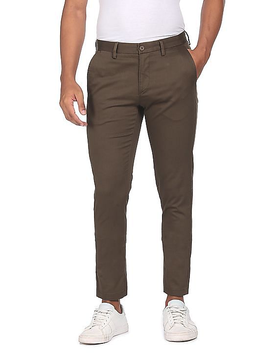 U.S. Polo Assn. Austin Trim Fit Solid Casual Trousers