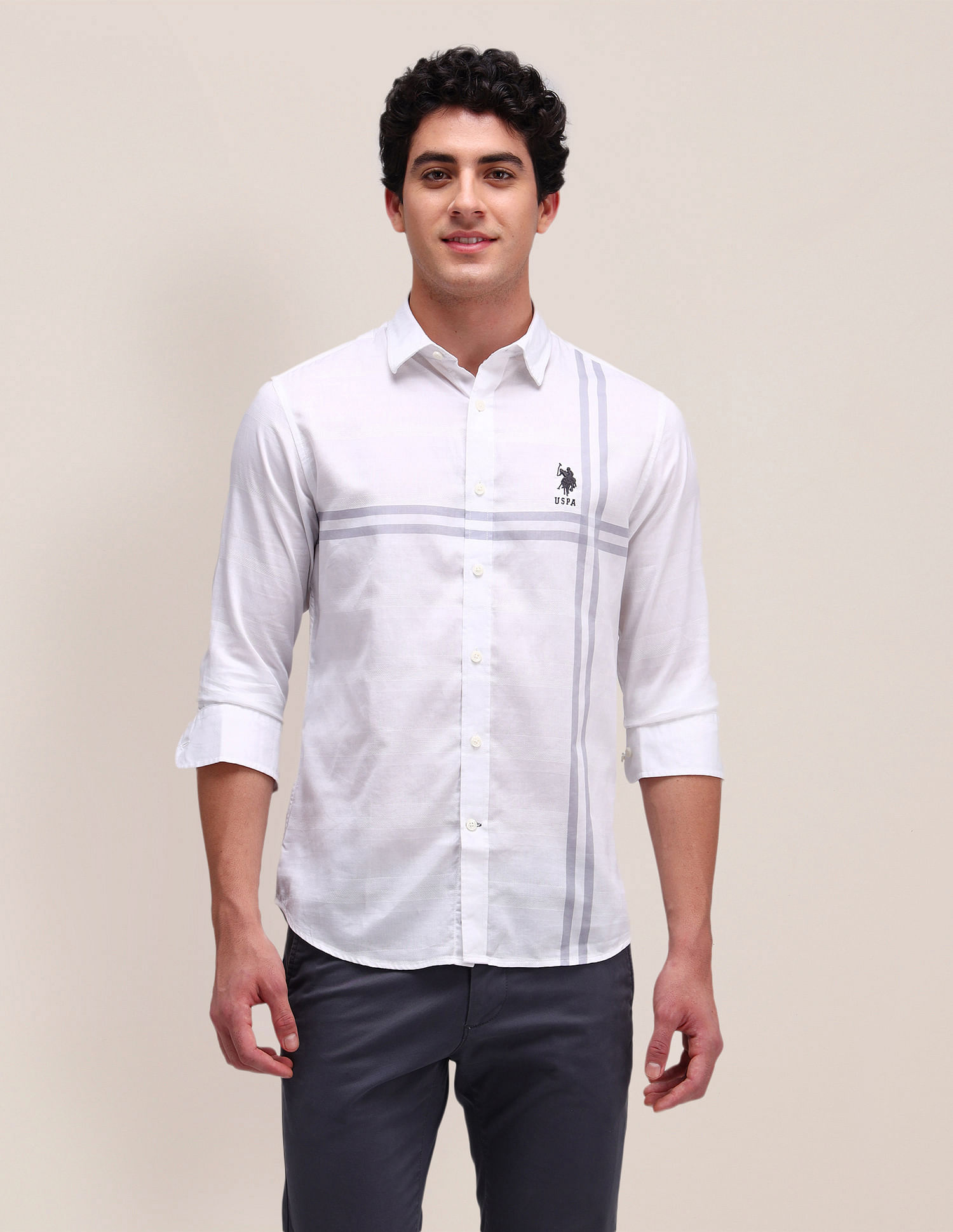 U.S. Polo Assn. Denim Co. Horizontal Striped Regular Fit Shirt