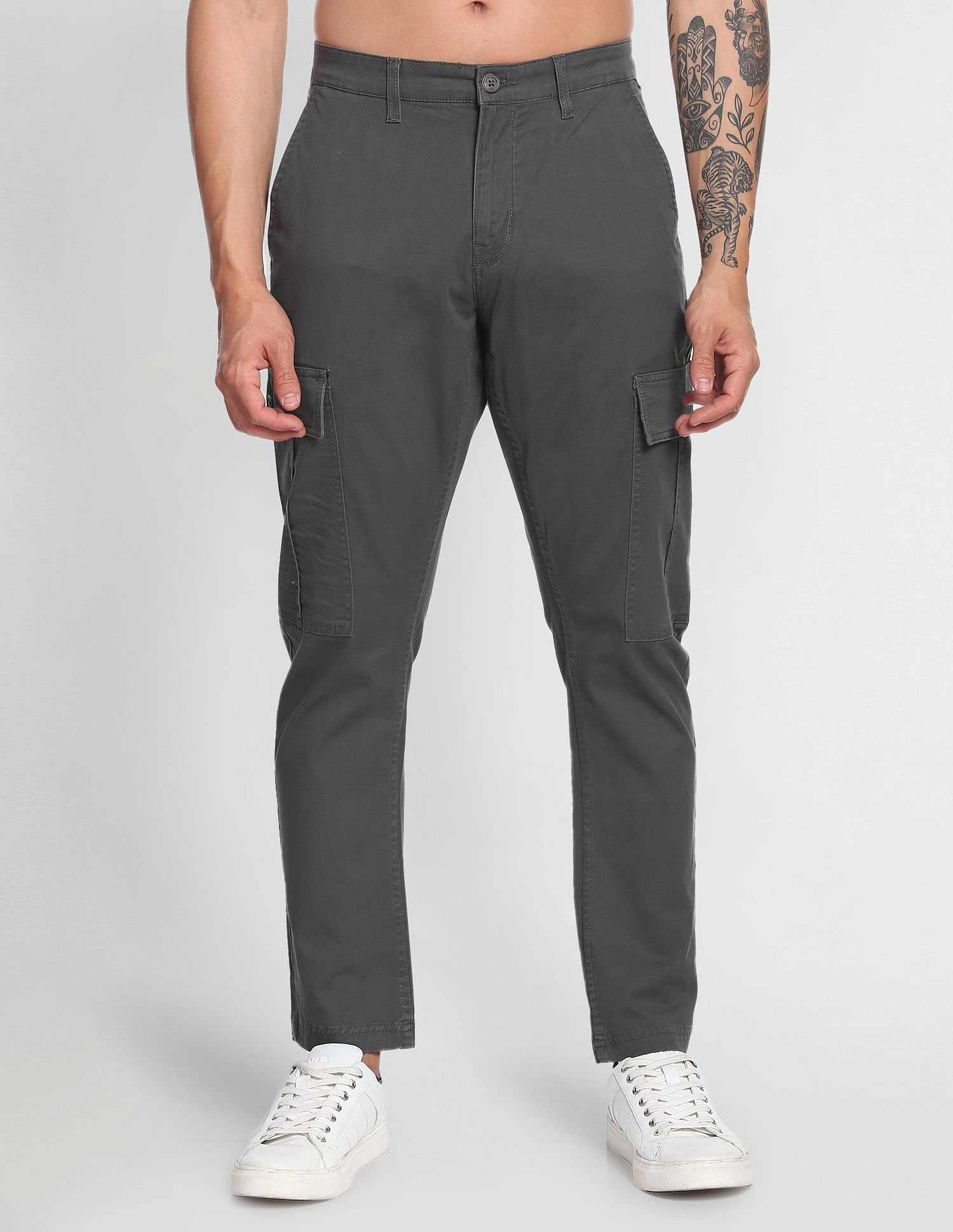Flying Machine Twill Slim Fit Cargo Trousers