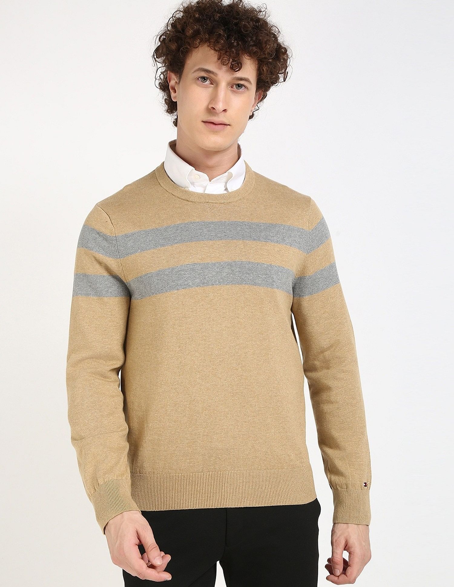 Tommy Hilfiger Striped Regular-Fit Cotton Sweater