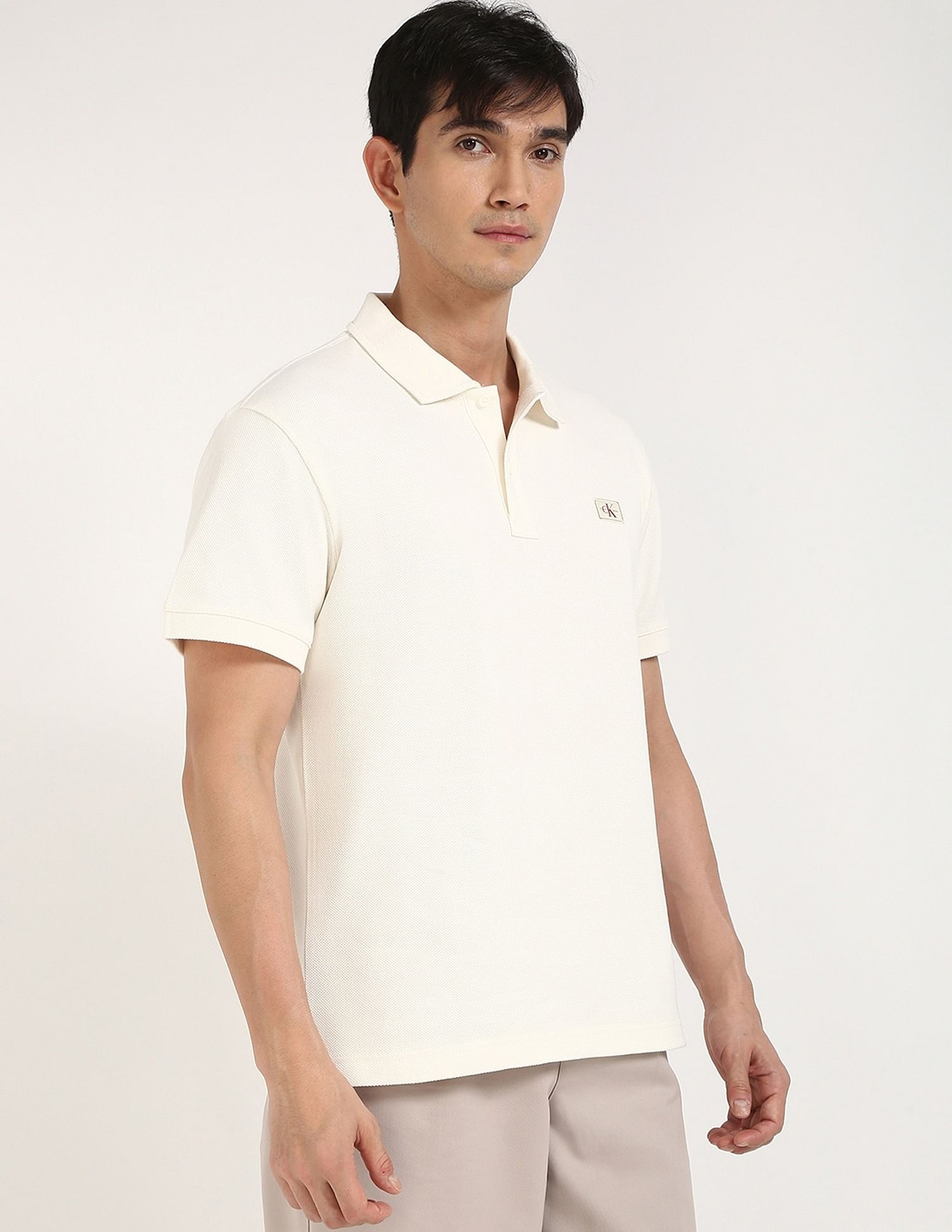 Calvin Klein Jeans Mens Relaxed Fit Solid Polo Shirt