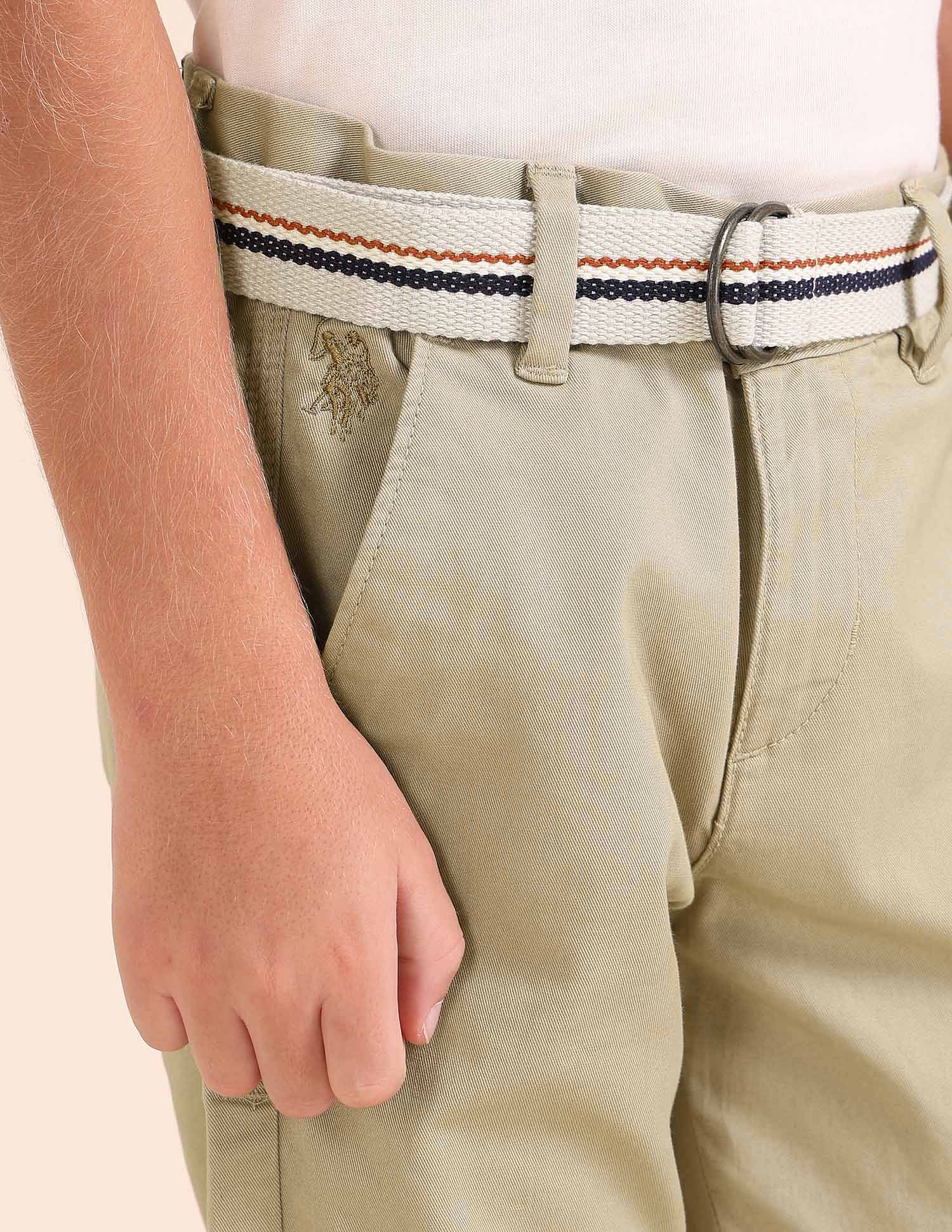 U.S. Polo Assn. Kids Boys Pure Cotton Slim Fit Trousers