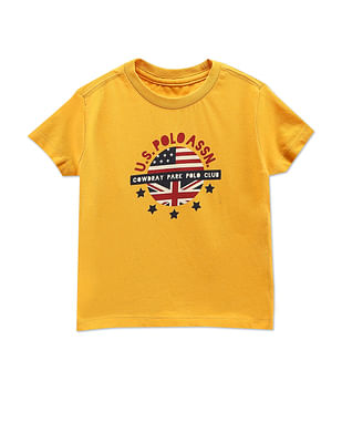 U S Polo Assn Kids Boys Cotton Brand Print T-Shirt