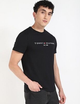 Tommy Hilfiger Mens Black Logo T-Shirt