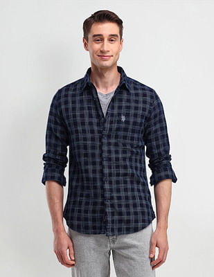 U S Polo Assn Denim Co Slim Fit Buffalo Checked Shirt