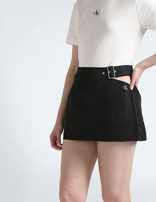 Calvin Klein Cut Out Shiny Mini Skirt