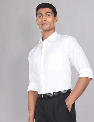 Ad By Arvind Self Design Twill Evening Shirt