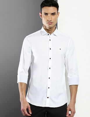 15 Buttons Men Solid Casual White, Black Shirt - Buy 15 Buttons Men Solid  Casual White, Black Shirt Online at Best Prices in India