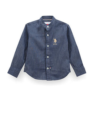 U S Polo Assn Kids Boys Cotton Chambray Shirt