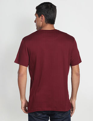 Buy Arrow Sports Crew Neck Solid Mercerised Cotton T-Shirt