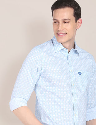 U S Polo Assn Geometric Print Tailored Regular Fit Casual Shirt