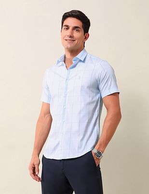 U S Polo Assn Windowpane Checked Tailored Fit Shirt