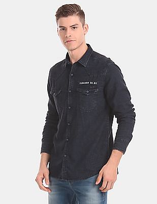 Buy TORTUGA Men Washed Casual Grey Denim Shirt Online at Best Prices in  India  JioMart