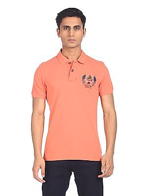 peach polo t shirt