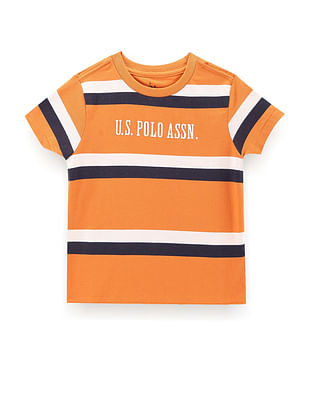 U S Polo Assn Kids Boys Logo Horizontal Stripe T-Shirt