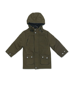 U S Polo Assn Kids Hooded Solid Polyester Casual Jacket