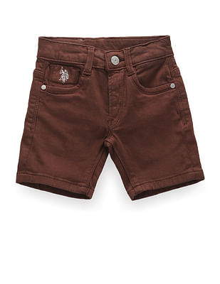 U S Polo Assn Kids Boys Mid Rise Solid Shorts