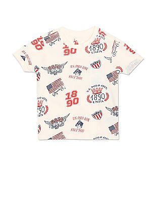 U S Polo Assn Kids Cotton All Over Print T-Shirt