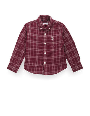 U S Polo Assn Kids Boys Tartan Check Shirt