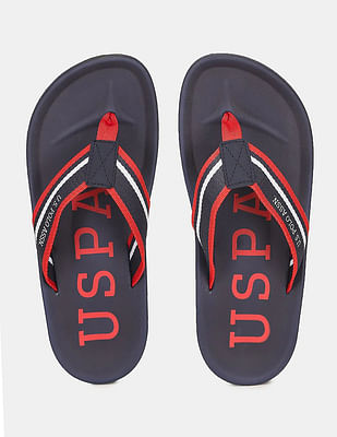 U S Polo Assn Men Brand Print Non-Skid Pieres Flip Flops