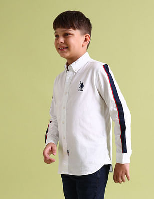 U S Polo Assn Kids Boys Brand Tape Solid Shirt