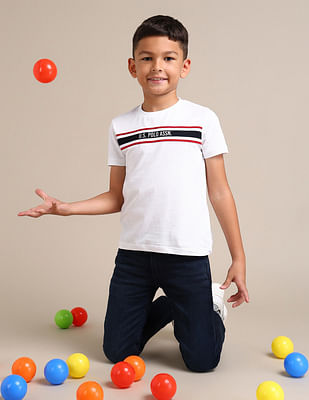 U S Polo Assn Kids Boys Regular Logo Printed T-Shirt