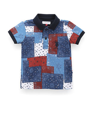 U S Polo Assn Kids Boys Paisley Print Polo Shirt