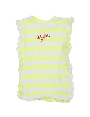 U S Polo Assn Kids Round Neck Striped T-Shirt