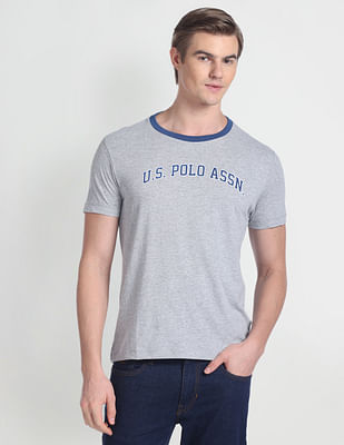 U S Polo Assn Denim Co Contrast Neck Heathered T-Shirt