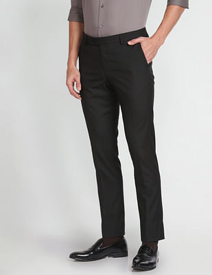 Arrow Tailored Regular Fit Dobby Formal Trousers