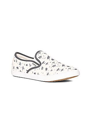 printed slip on shoes