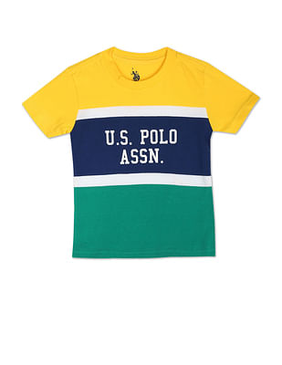 U S Polo Assn Kids Multi Colour Cotton Colour Block T-Shirt