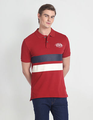 U S Polo Assn Denim Co Colour Block Muscle Fit Polo Shirt