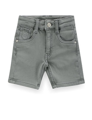 U S Polo Assn Kids Boys Mid Rise Washed Shorts