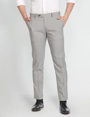 Arrow Hudson Regular Fit Heathered Formal Trousers