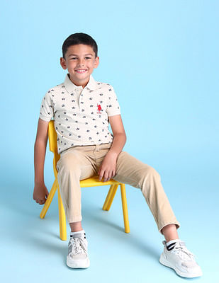 U S Polo Assn Kids Boys Geometric Polo Shirt