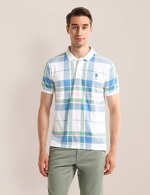 U S Polo Assn Checked Slim Fit Polo Shirt