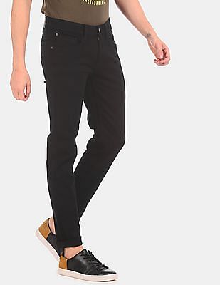 black mid waist jeans